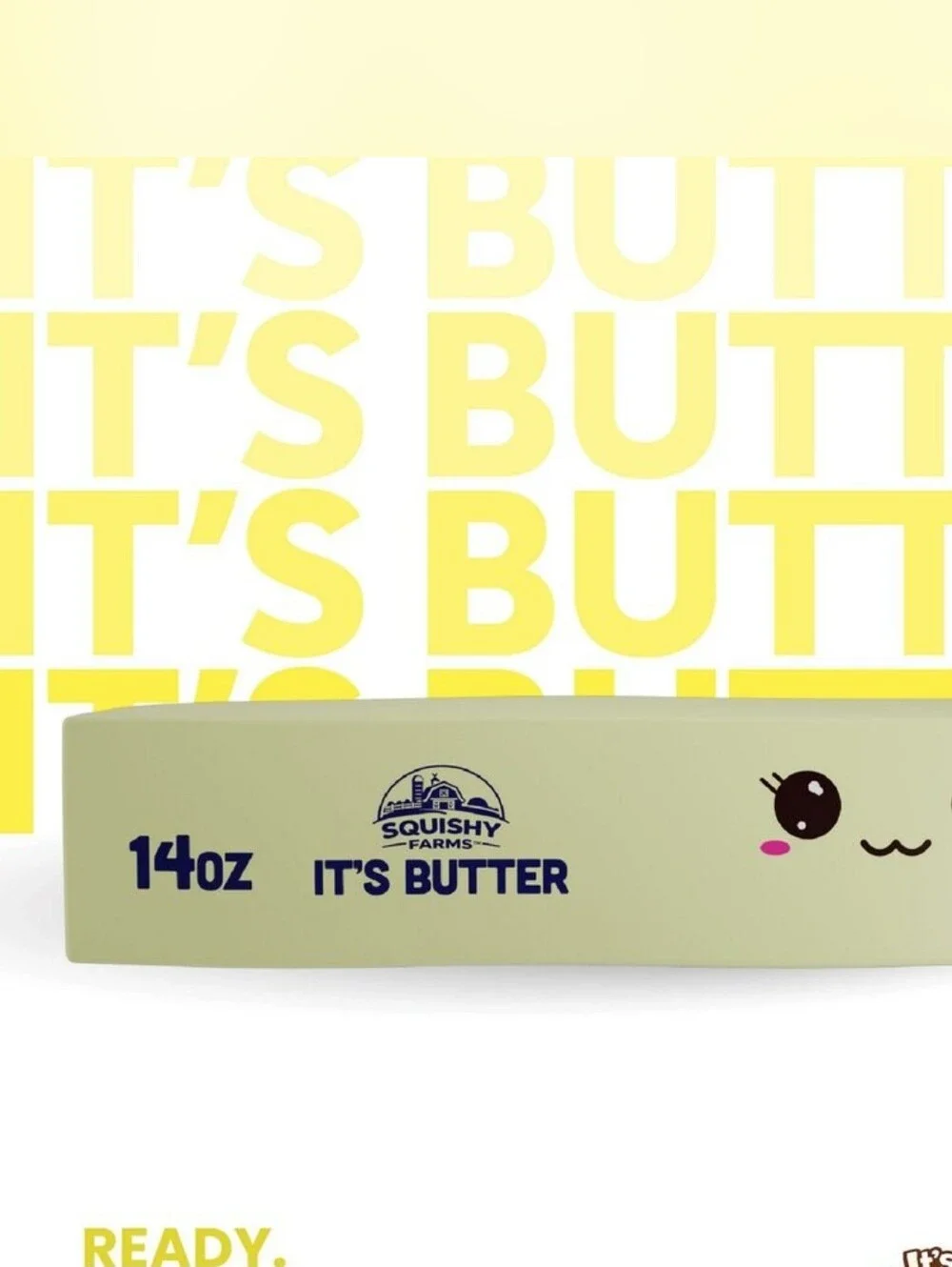 Squishy Farms It's Butter 2.0 Jumbo Squeeze Toy, Butter Scent, 10.4 in Fidget